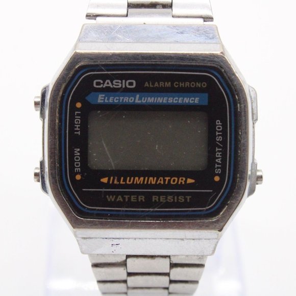 Casio A168 Module 3298 Dual Time Alarm Chrono Vintage Rare Wrist Watch Illuminat - Picture 4 of 7